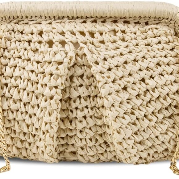 Accessories - Straw Clutch Purse Women Woven Dumpling Bag Beach Crossbody Summer Stylish